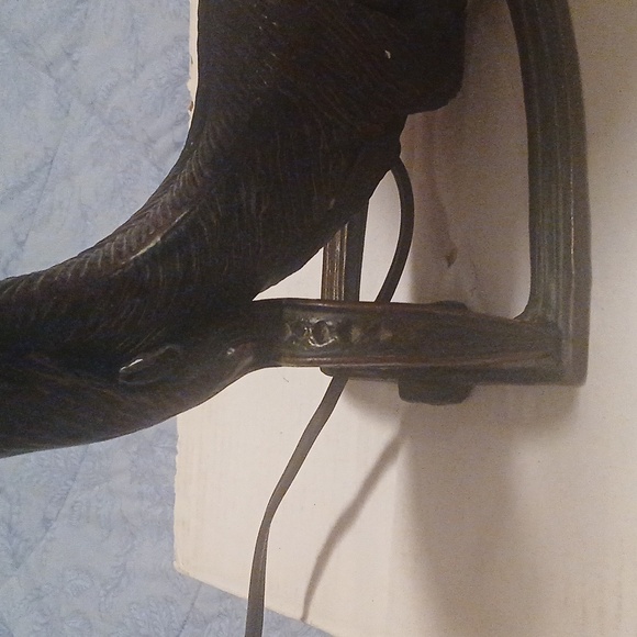 Stained Glass Cat Table Lamp with Bronze Base - Picture 3 of 12